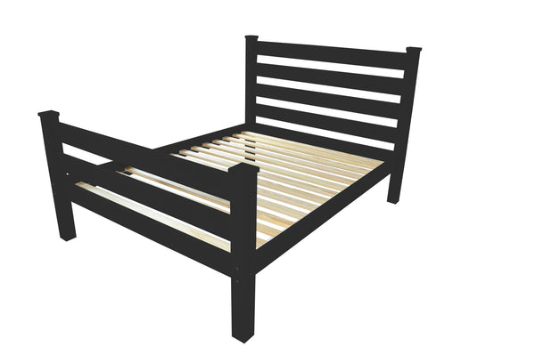 Homeroots Black Solid Wood Queen Bed Frame - Handcrafted Pine Design For Style, Durability & Restful Sleep  Solid Wood 548159