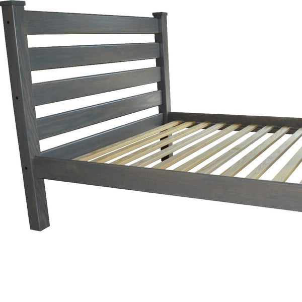 Homeroots Gray Solid Wood Queen Bed Frame - Elevate Your Bedroom With Luxurious Comfort And Timeless Style  Solid Wood 548164