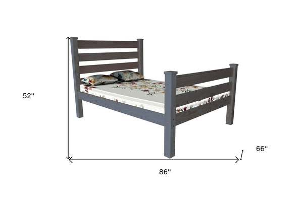 Homeroots Gray Solid Wood Queen Bed Frame - Elevate Your Bedroom With Luxurious Comfort And Timeless Style  Solid Wood 548165