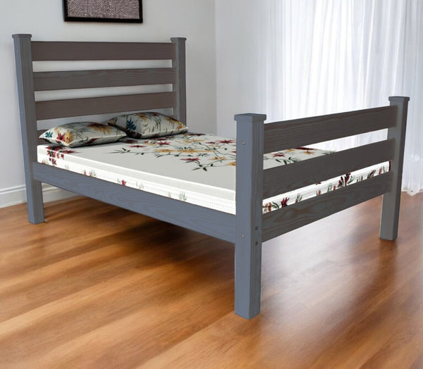 Homeroots Gray Solid Wood Queen Bed Frame - Elevate Your Bedroom With Luxurious Comfort And Timeless Style  Solid Wood 548165