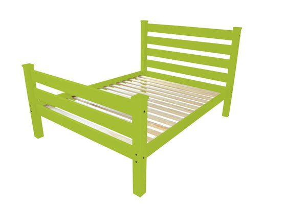 Homeroots Lime Green Solid Wood Queen Bed Frame - Stylish Comfort & Handcrafted Durability For Your Bedroom  Solid Wood 548167