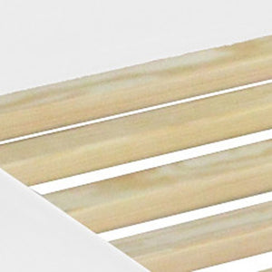 HomeRoots White Solid Wood Queen Bed Frame - Handcrafted Pine Elegance with Supportive Slats & Timeless Design 548171