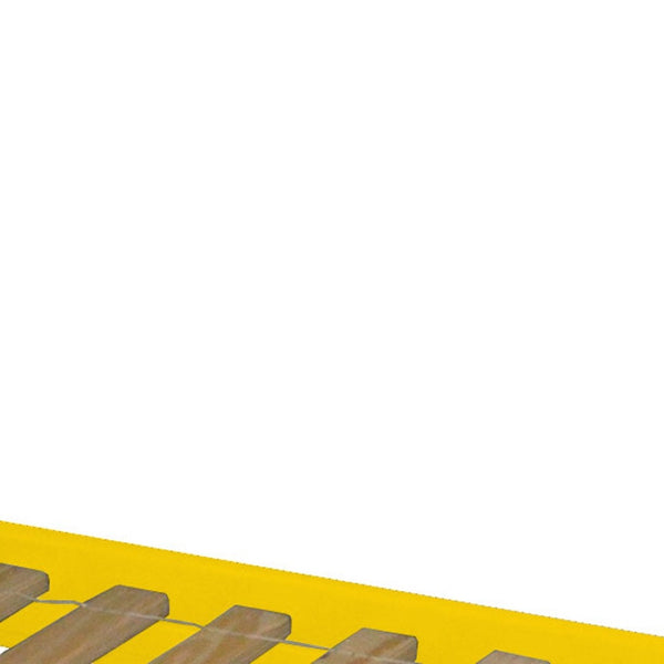 HomeRoots Yellow Twin Bunk Bed - Classic Solid Wood Design with Safety Features for Kids & Space-Saving Style 548174