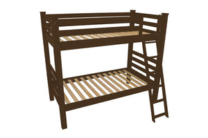 HomeRoots Brown Twin Solid Wood Bunk Bed: Classic, Space-Saving Design with Safety Features for Kids' Rooms 548176