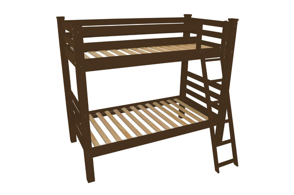 HomeRoots Brown Twin Solid Wood Bunk Bed: Classic, Space-Saving Design with Safety Features for Kids' Rooms 548176
