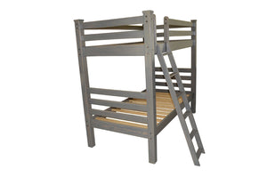 HomeRoots Gray Twin Over Twin Solid Wood Bunk Bed - Space-Saving, Durable Design for Kids & Guest Rooms 548179