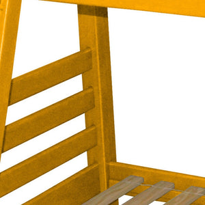 HomeRoots Yellow Twin Over Twin Solid Wood Bunk Bed - Cheerful Design with Safety Features & Sturdy Craftsmanship 548180
