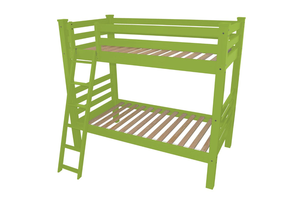 HomeRoots Green Twin Solid Wood Bunk Bed for Kids – Timeless Design, Safety Features & Stylish Space-Saving Solution 548181