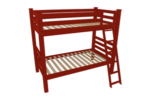 HomeRoots Red Twin Traditional Solid Wood Bunk Bed - Durable, Stylish, Space-Saving Design for Kids & Guests 548183