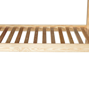 HomeRoots Natural Twin Over Twin Solid Wood Bunk Bed - Sturdy Hand-Crafted Design for Space-Saving Fun! 548184