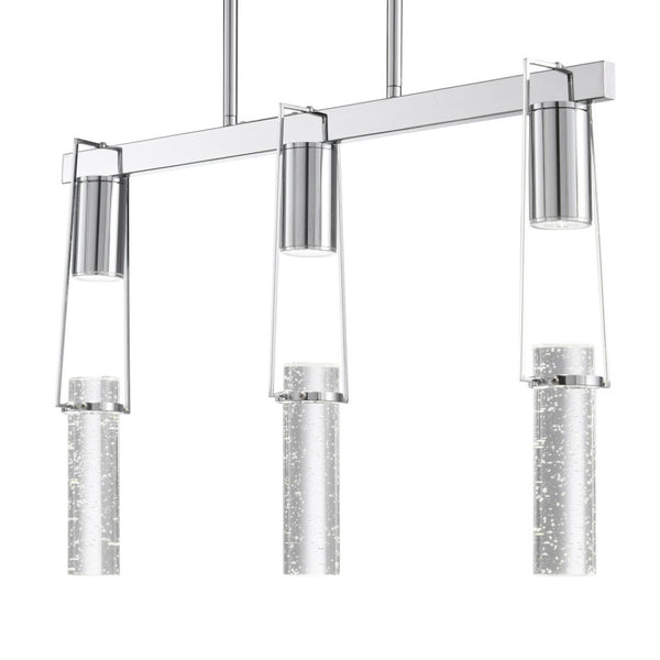 HomeRoots Silver Contemporary Three-Light Dimmable Smart Chandelier with Clear Shades for Elegant Illumination 548186