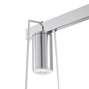 HomeRoots Silver Contemporary Three-Light Dimmable Smart Chandelier with Clear Shades for Elegant Illumination 548186
