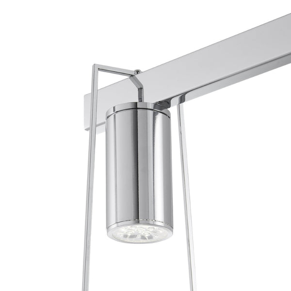 HomeRoots Silver Contemporary Three-Light Dimmable Smart Chandelier with Clear Shades for Elegant Illumination 548186