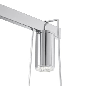 HomeRoots Silver Contemporary Three-Light Dimmable Smart Chandelier with Clear Shades for Elegant Illumination 548186