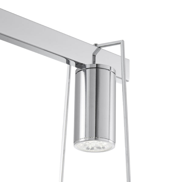HomeRoots Silver Contemporary Three-Light Dimmable Smart Chandelier with Clear Shades for Elegant Illumination 548186