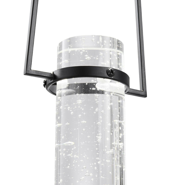 HomeRoots Black Modern Three-Light Smart Chandelier with Clear Acrylic Shades – Dimmable & Energy-Efficient Design 548187