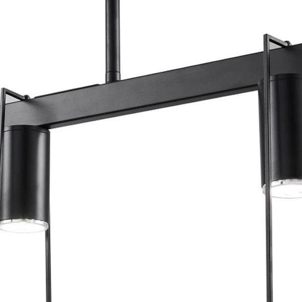 HomeRoots Black Modern Three-Light Smart Chandelier with Clear Acrylic Shades – Dimmable & Energy-Efficient Design 548187