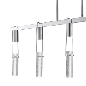 HomeRoots Silver Five-Light Dimmable Smart Chandelier with Clear Acrylic Shades - Modern Elegance for Any Room 548188