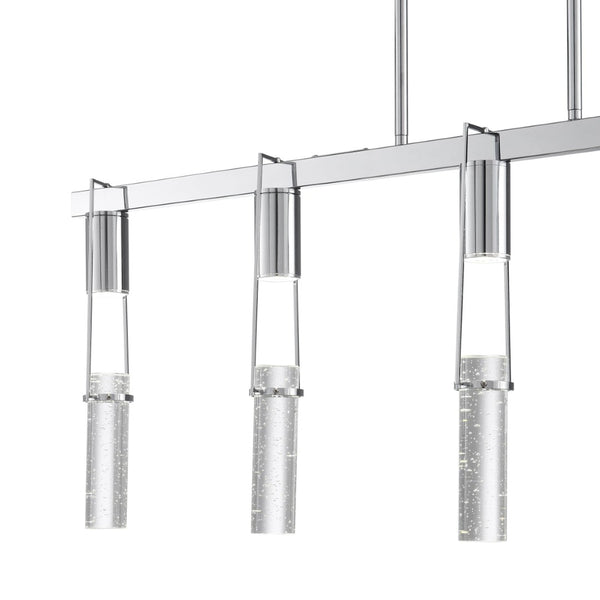HomeRoots Silver Five-Light Dimmable Smart Chandelier with Clear Acrylic Shades - Modern Elegance for Any Room 548188