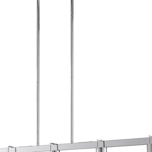 HomeRoots Silver Five-Light Dimmable Smart Chandelier with Clear Acrylic Shades - Modern Elegance for Any Room 548188