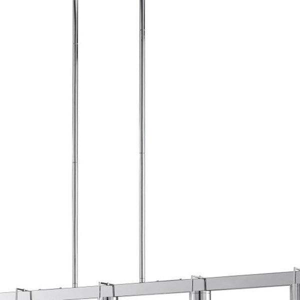 HomeRoots Silver Five-Light Dimmable Smart Chandelier with Clear Acrylic Shades - Modern Elegance for Any Room 548188