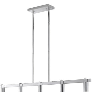 HomeRoots Silver Five-Light Dimmable Smart Chandelier with Clear Acrylic Shades - Modern Elegance for Any Room 548188