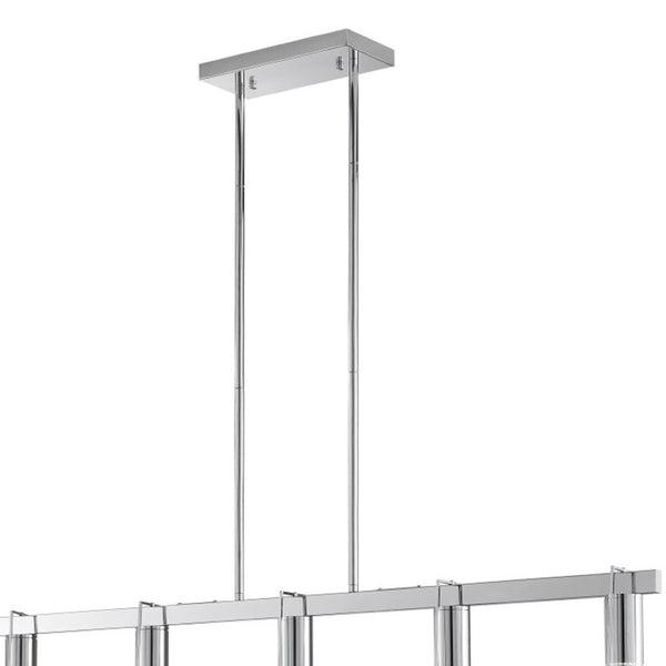 HomeRoots Silver Five-Light Dimmable Smart Chandelier with Clear Acrylic Shades - Modern Elegance for Any Room 548188