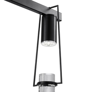 HomeRoots Black Five-Light Dimmable Smart Chandelier – Modern Metal Fixture with Clear Shades for Any Space 548189