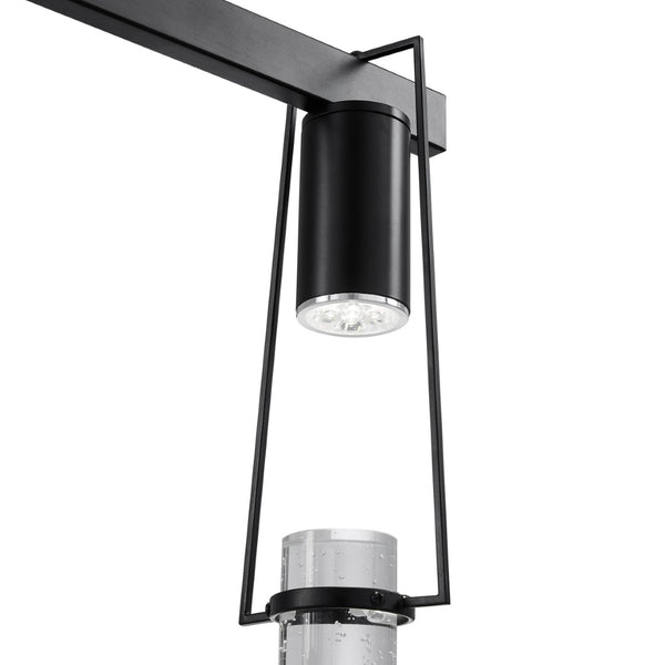 HomeRoots Black Five-Light Dimmable Smart Chandelier – Modern Metal Fixture with Clear Shades for Any Space 548189