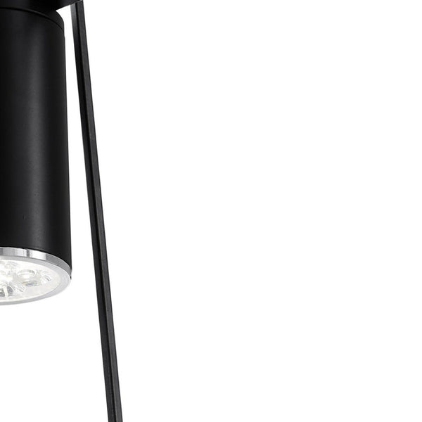 HomeRoots Black Five-Light Dimmable Smart Chandelier – Modern Metal Fixture with Clear Shades for Any Space 548189
