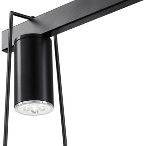 HomeRoots Black Five-Light Dimmable Smart Chandelier – Modern Metal Fixture with Clear Shades for Any Space 548189