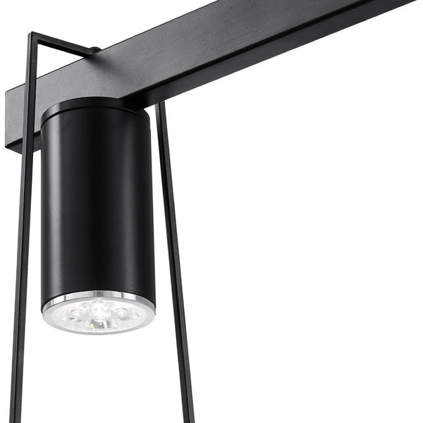 HomeRoots Black Five-Light Dimmable Smart Chandelier – Modern Metal Fixture with Clear Shades for Any Space 548189