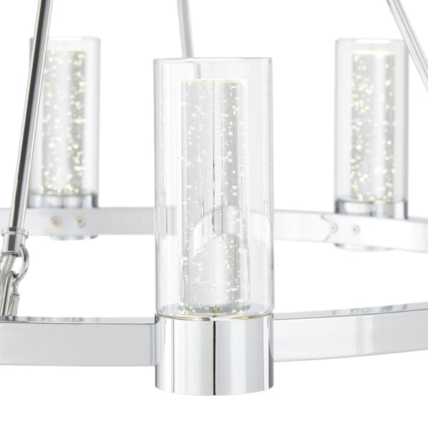 HomeRoots Silver Candle-Style Eight-Light Chandelier - Dimmable, Smart-Enabled, Modern Farmhouse Elegance 548190