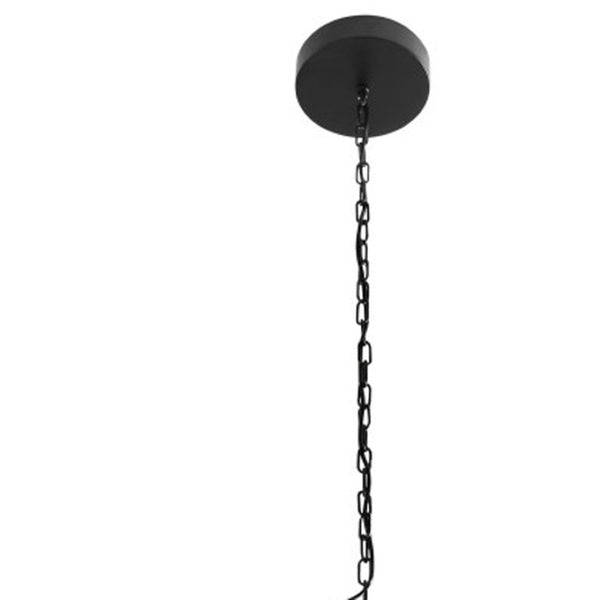 HomeRoots Black Candle-Style Eight-Light Smart Chandelier - Modern Farmhouse Design with Dimmable Functionality 548191