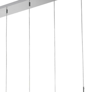 HomeRoots Silver Modern Five-Light Dimmable Smart Chandelier with Clear Glass Shades for Stylish Lighting 548194
