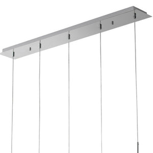 HomeRoots Silver Modern Five-Light Dimmable Smart Chandelier with Clear Glass Shades for Stylish Lighting 548194