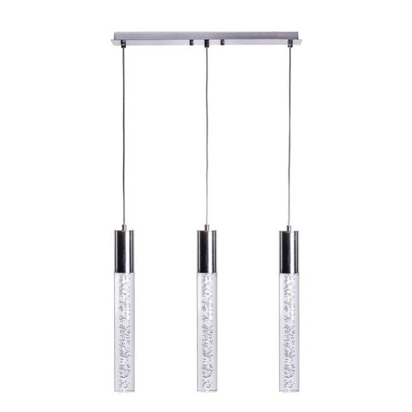 HomeRoots Black Modern Three-Light Dimmable Smart Chandelier with Clear Glass Shades for Stylish Lighting 548195