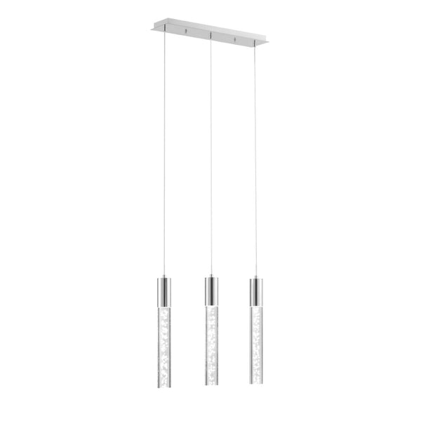 HomeRoots Black Modern Three-Light Dimmable Smart Chandelier with Clear Glass Shades for Stylish Lighting 548195