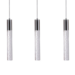 HomeRoots Black Modern Three-Light Dimmable Smart Chandelier with Clear Glass Shades for Stylish Lighting 548195