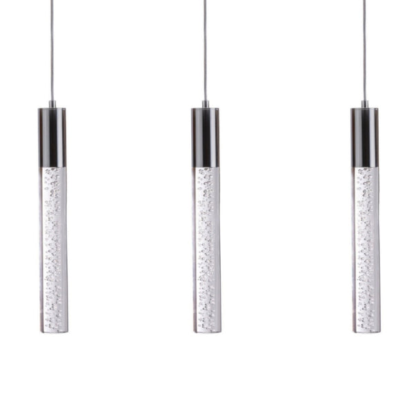 HomeRoots Black Modern Three-Light Dimmable Smart Chandelier with Clear Glass Shades for Stylish Lighting 548195