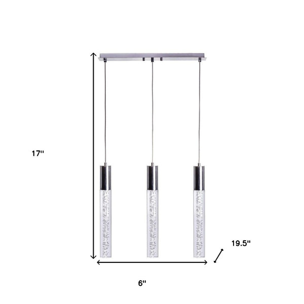 HomeRoots Black Modern Three-Light Dimmable Smart Chandelier with Clear Glass Shades for Stylish Lighting 548195