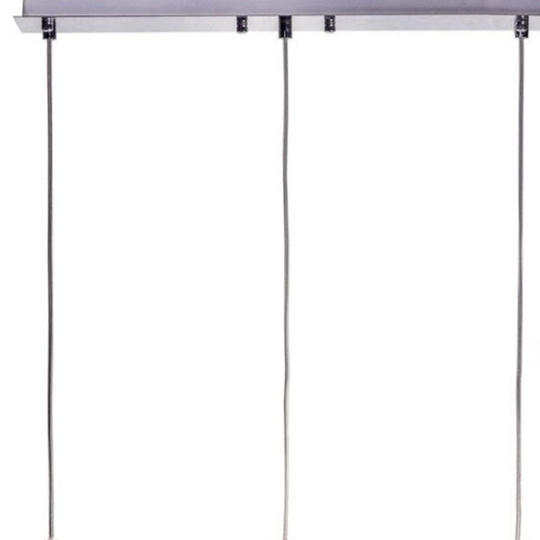 HomeRoots Black Modern Three-Light Dimmable Smart Chandelier with Clear Glass Shades for Stylish Lighting 548195