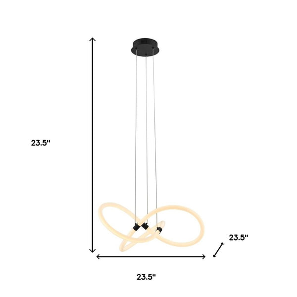 HomeRoots Black Metal LED Dimmable Smart Chandelier – Modern Elegance for Dining Rooms & Living Spaces 548196