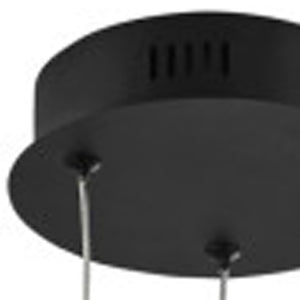 HomeRoots Black Metal LED Dimmable Smart Chandelier – Modern Elegance for Dining Rooms & Living Spaces 548196