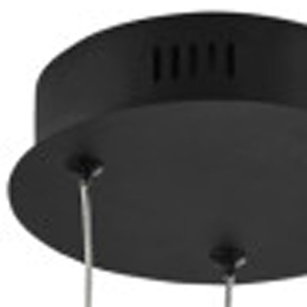 HomeRoots Black Metal LED Dimmable Smart Chandelier – Modern Elegance for Dining Rooms & Living Spaces 548196