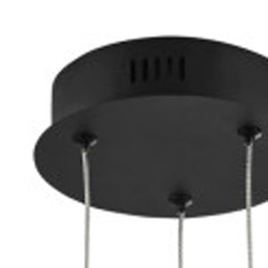 HomeRoots Black Metal LED Dimmable Smart Chandelier – Modern Elegance for Dining Rooms & Living Spaces 548196