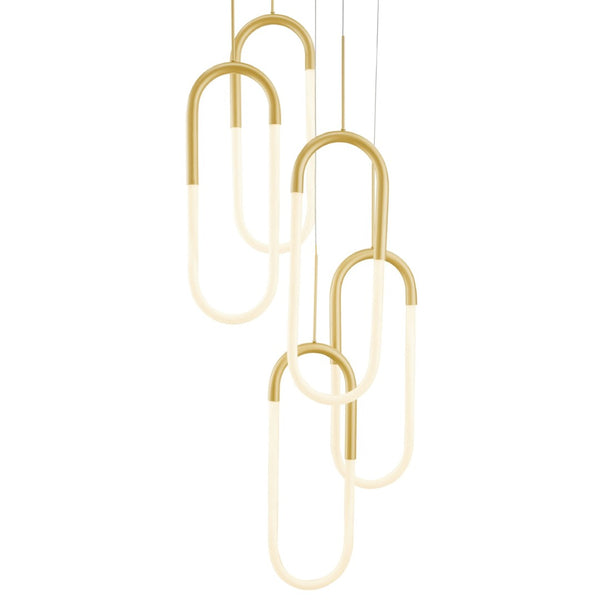 HomeRoots Gold Five-Light LED Chandelier - Smart Dimmable Fixture for Elegant Home Ambiance & Modern Style 548199
