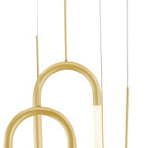 HomeRoots Gold Five-Light LED Chandelier - Smart Dimmable Fixture for Elegant Home Ambiance & Modern Style 548199