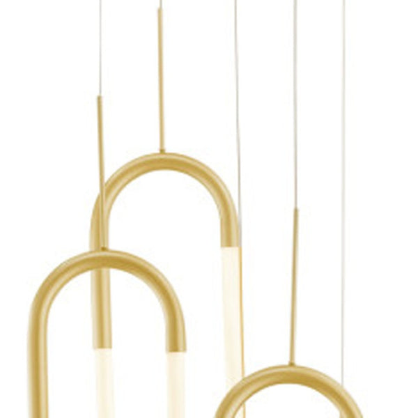 HomeRoots Gold Five-Light LED Chandelier - Smart Dimmable Fixture for Elegant Home Ambiance & Modern Style 548199