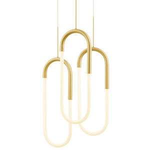 HomeRoots Gold Three-Light Dimmable Smart Chandelier - Elegant LED Fixture for Modern Home Illumination 548200